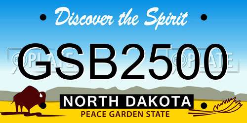 GSB2500 North Dakota License Plate