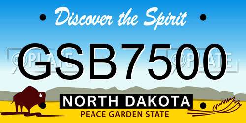 GSB7500 North Dakota License Plate