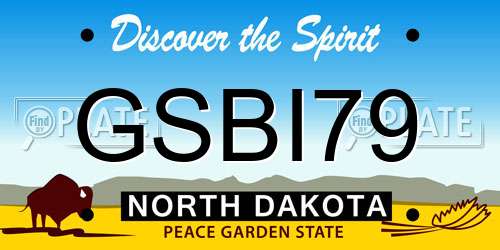 GSBI79 North Dakota License Plate