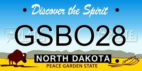 GSBO28 North Dakota License Plate