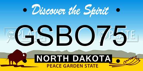 GSBO75 North Dakota License Plate