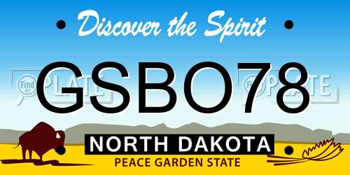 GSBO78 North Dakota License Plate