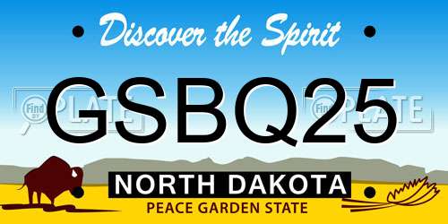 GSBQ25 North Dakota License Plate