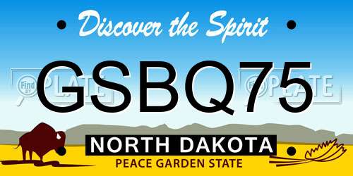 GSBQ75 North Dakota License Plate