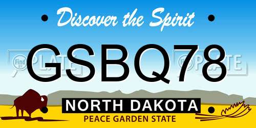 GSBQ78 North Dakota License Plate