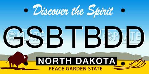 GSBTBDD North Dakota License Plate