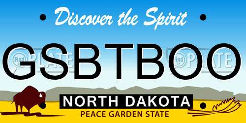 GSBTBOO North Dakota License Plate