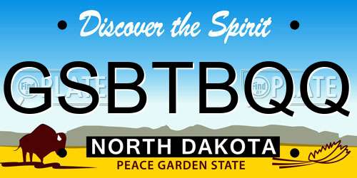 GSBTBQQ North Dakota License Plate