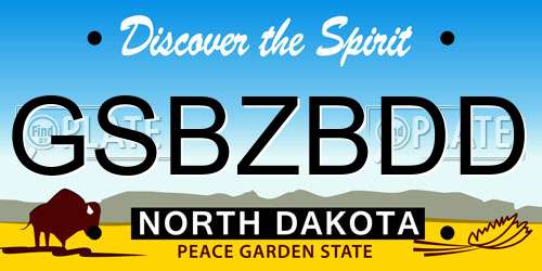 GSBZBDD North Dakota License Plate