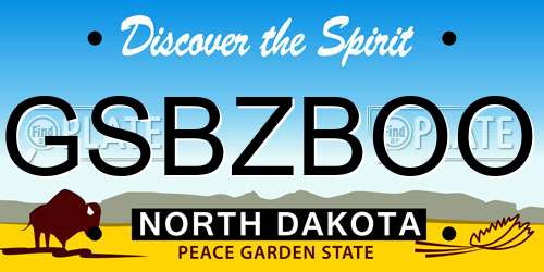 GSBZBOO North Dakota License Plate