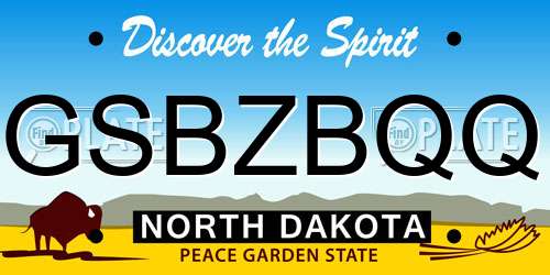 GSBZBQQ North Dakota License Plate