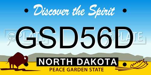 GSD56D North Dakota License Plate