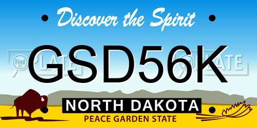 GSD56K North Dakota License Plate