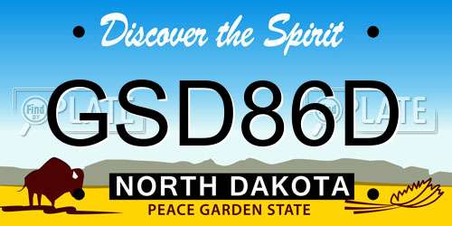 GSD86D North Dakota License Plate