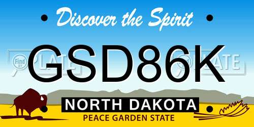 GSD86K North Dakota License Plate