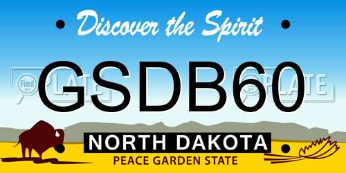 GSDB60 North Dakota License Plate