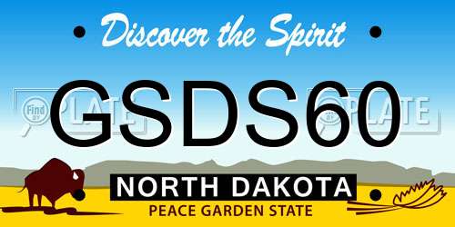 GSDS60 North Dakota License Plate