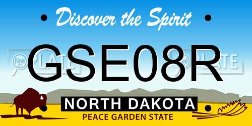 GSE08R North Dakota License Plate
