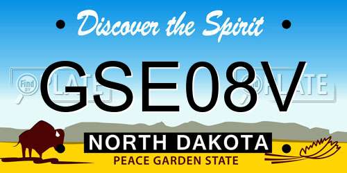GSE08V North Dakota License Plate