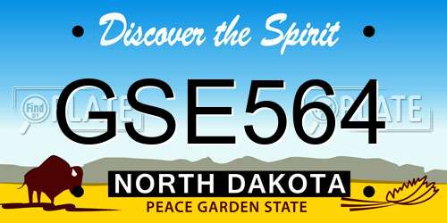 GSE564 North Dakota License Plate