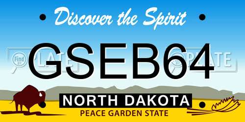 GSEB64 North Dakota License Plate