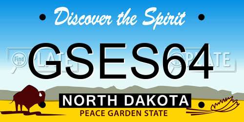 GSES64 North Dakota License Plate