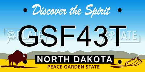 GSF43T North Dakota License Plate