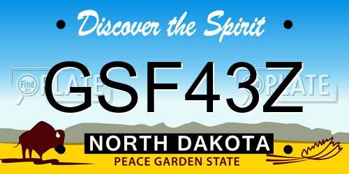 GSF43Z North Dakota License Plate