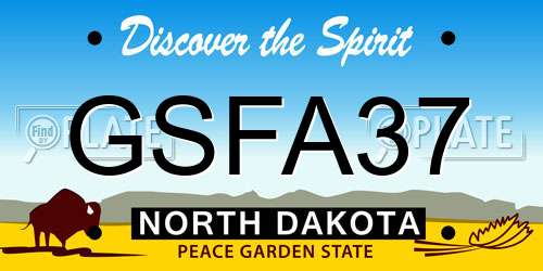 GSFA37 North Dakota License Plate
