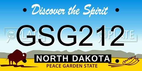 GSG212 North Dakota License Plate