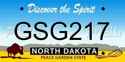 GSG217 North Dakota License Plate