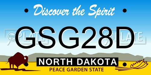 GSG28D North Dakota License Plate