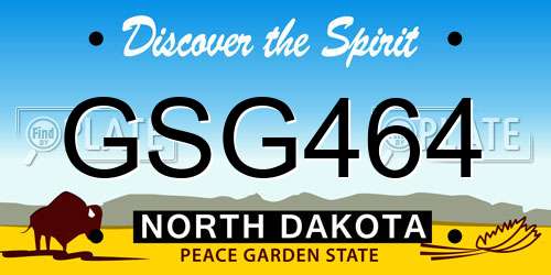 GSG464 North Dakota License Plate