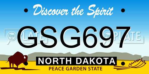 GSG697 North Dakota License Plate