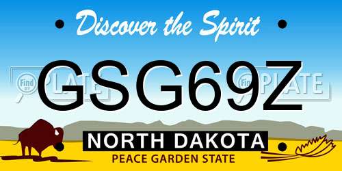 GSG69Z North Dakota License Plate