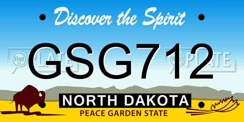 GSG712 North Dakota License Plate