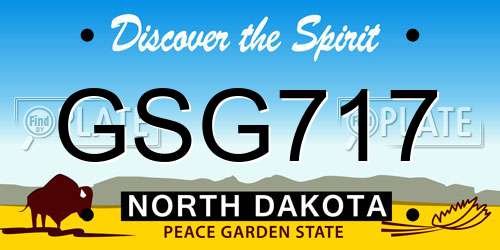 GSG717 North Dakota License Plate