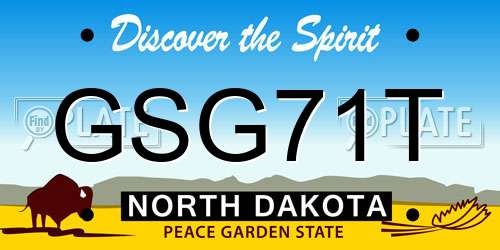 GSG71T North Dakota License Plate