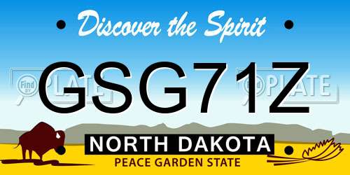 GSG71Z North Dakota License Plate