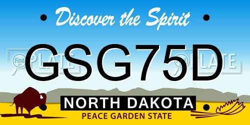 GSG75D North Dakota License Plate