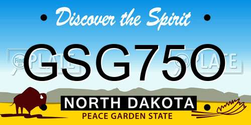 GSG75O North Dakota License Plate