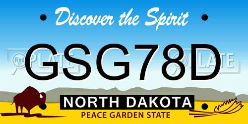 GSG78D North Dakota License Plate
