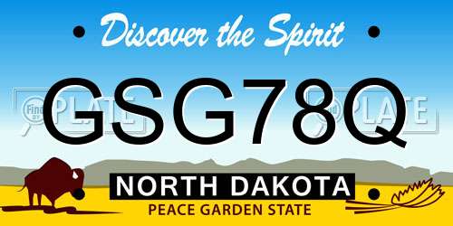 GSG78Q North Dakota License Plate