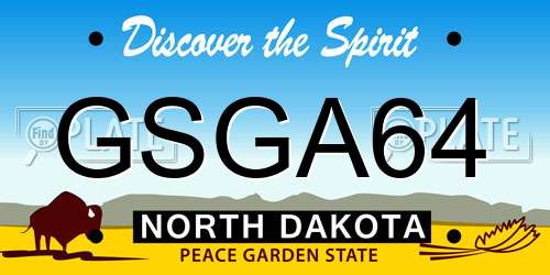 GSGA64 North Dakota License Plate