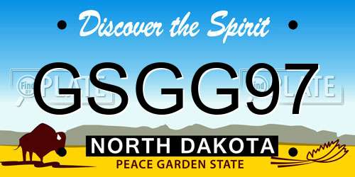 GSGG97 North Dakota License Plate