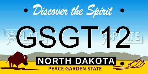 GSGT12 North Dakota License Plate
