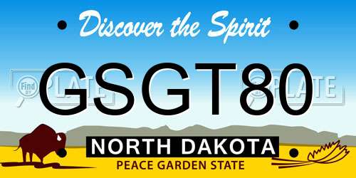 GSGT80 North Dakota License Plate