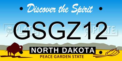 GSGZ12 North Dakota License Plate