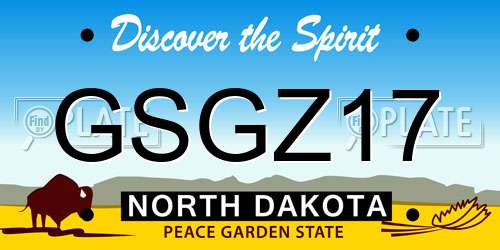 GSGZ17 North Dakota License Plate