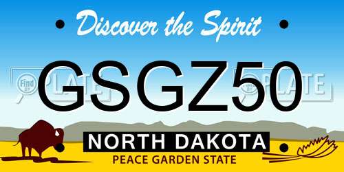 GSGZ50 North Dakota License Plate